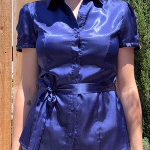 Apt. 9 Navy Short Sleeve Y2K blouse